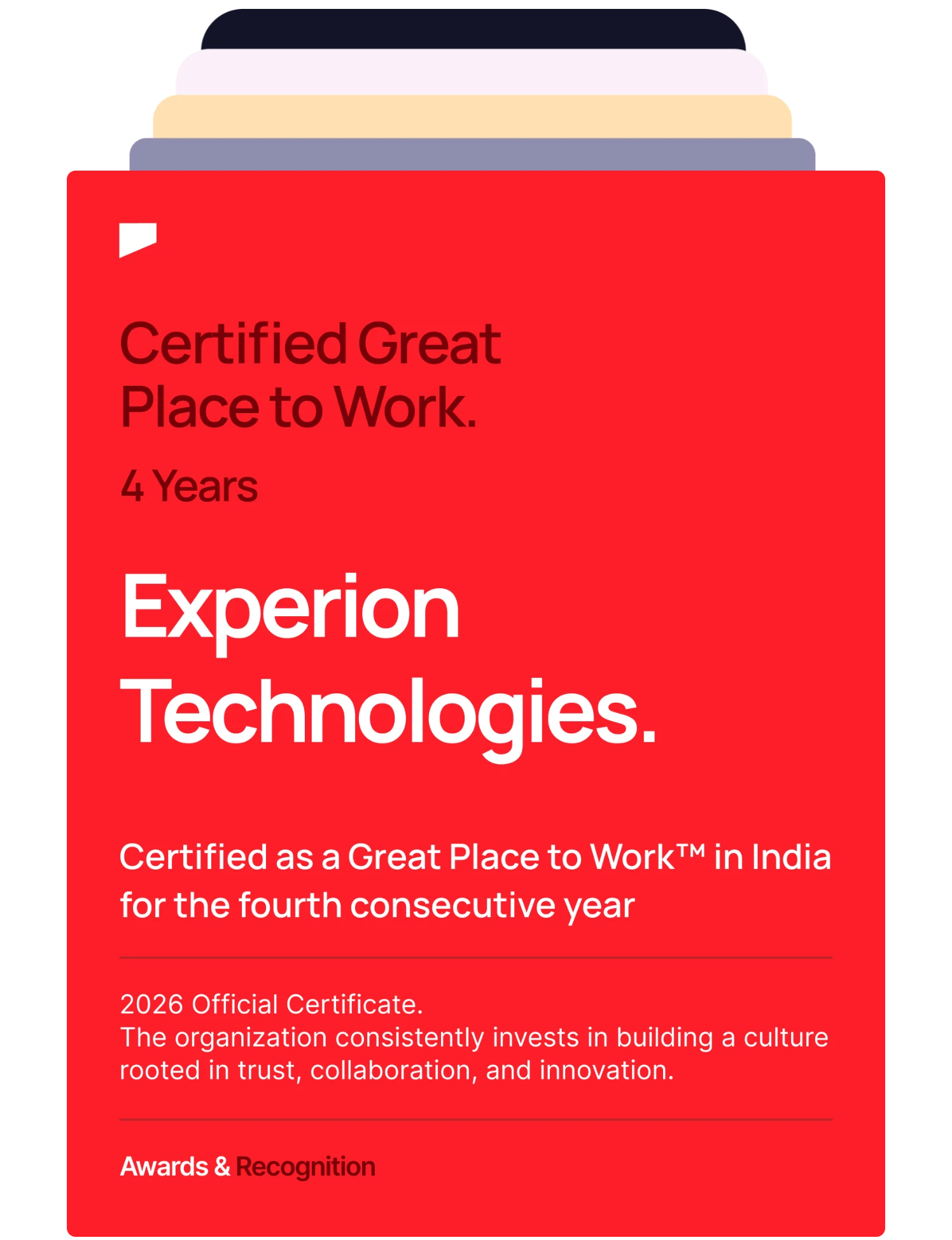 Certified as a Great Place to Work™ in India for the fourth consecutive year
